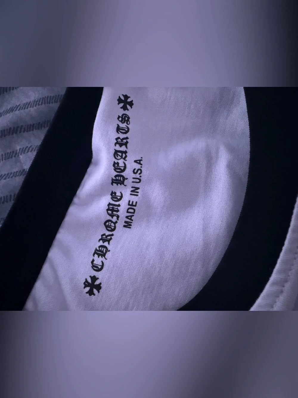 Chrome Hearts Black and White Raglan Short Sleeve Tee